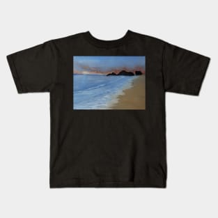 Evening At The Beach oil painting by tabitha kremesec Kids T-Shirt